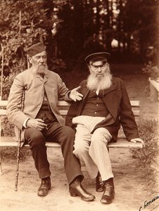 The Poets Yakov Petrovich Polonsky and Afanasy Afanasievich Fet by Sergei Dmitrievich Botkin