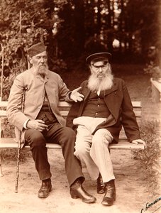 Yakov Polonsky and Afanasy Fet, Russian Poets, c1890 by Sergei Dmitrievich Botkin