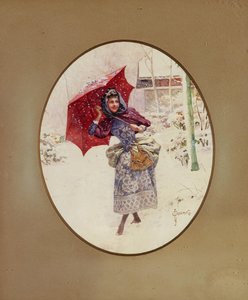Women Walk Through the Snow