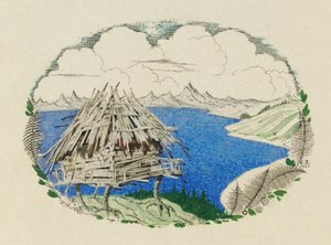 The Hut on Chicken Legs. Illustration to the Poem Ruslan and Lyudmila by A. Pushkin