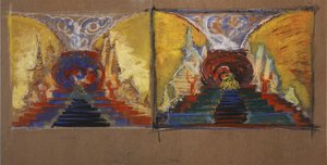Stage Design for the Opera The Golden Cockerel by N. Rimsky-Korsakov by Sergei Vasilievich Malyutin