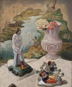Porcelain Figures and Flowers by Sergei Yurievich Sudeykin