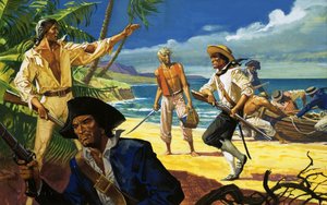 Mutineers from The Bounty land on Pitcairn Island