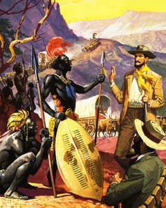 Unidentified African Settlers Meet the Natives