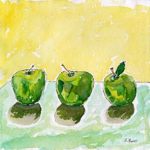 Vibrant Apple Still Life by Sharyn Bursic
