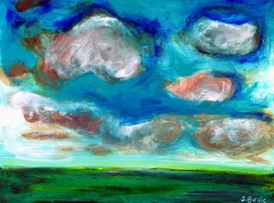 Vibrant Clouds Over Field
