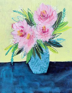Abstract Pink Floral Bouquet by Shelley Hampe