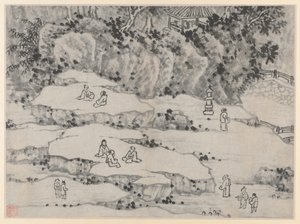 Twelve Views of Tiger Hill, Suzhou: The Nodding Stone Terrace, Tiger Hill, and the Thousand-Man Seat by Shen Zhou