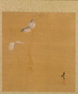 Leaf from Album of Seasonal Themes: Maple Leaves and Feather