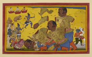 Kumbhakarna Is Slain by Rama; Allies Rejoice While Vibhishana Mourns by S?hibdin S?hibdin