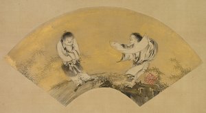 Hanshan and Shide (Kanzan and Jittoku) by Shikibu Terutada