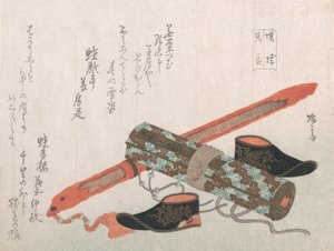 Sword, Shoes and a Scroll, Representing the Chinese Warrior Choryo, 19th century