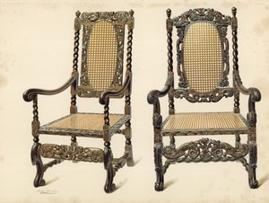 Chair, Property of P Macquoid; Chair, Property of Arthur S Cope by Shirley Charles Llewellyn Slocombe