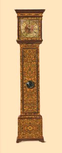 Clock inlaid with light marquetry, 1905 by Shirley Charles Llewellyn Slocombe