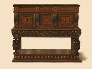 Walnut and Oak Standing Buffet