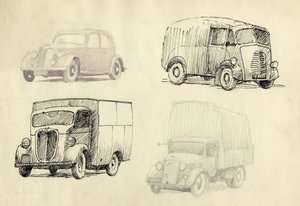Car and lorries by Shirley Markham