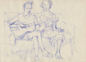 Couple with a Guitar by Shirley Markham