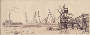 Docks on the River Thames in London