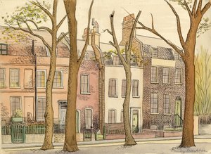 Street scene with trees by Shirley Markham
