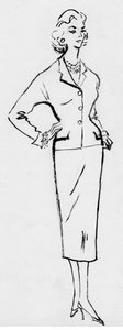 Woman in Pencil Suit