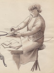 Woman ironing by Shirley Markham