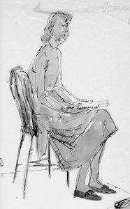 Woman sitting on a chair