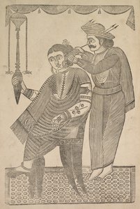 A Barber Cleaning the Ear of a Courtesan by Shri Gobinda Chandra Roy