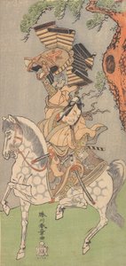 Ichikawa Danjuro V as a Warrior Mounted on a Dapple Gray Horse