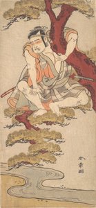 The Actor Otani Hiroemon III Watching from the Branches of a Pine Tree by Shunsho