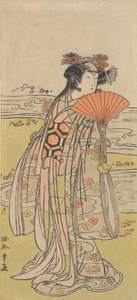 The Actor Segawa Kikunojo III as a Woman Standing near a Winding Stream, ca. 1777 by Shunsho