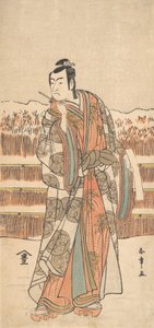 The Second Ichikawa Monnosuke as a Man of High Rank Standing in the Snow by Shunsho