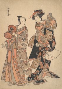 The Third Segawa Kikunojo as Ochiyo and Bando Mitsugoro as Hanbei by Shunsho