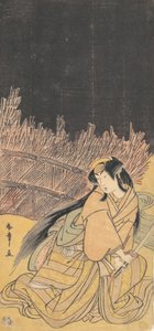 The Third Segawa Kikunojo as a Woman in a Crouching Position, 1778 by Shunsho