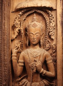 Door with a guardian angel image, from the Ayutthaya Period