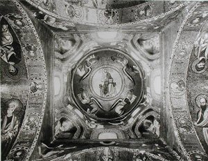 Detail of the Cupola with the Christ Pantocrator in the Centre by Sicilian School