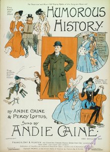 Humorous History, Cartoons on Cover of Book of Sheet Music by Sidney Kent