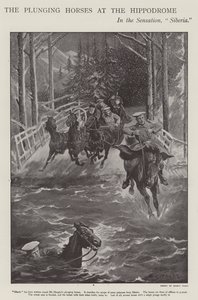 Plunging horses in Siberia, a performance at the London Hippodrome by Sidney Paget
