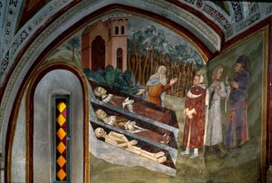 Meeting of the Dead with the Living (Detail) by Sienese School