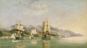 Attack on Convoy of Eighteen French Merchant Ships at Laigrelia and Alassio, 27 June 1812, Early 19th Century