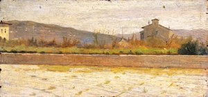 Landscape of Modigliana by Silvestro Lega