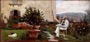 Luigi Tommasi in His Garden by Silvestro Lega