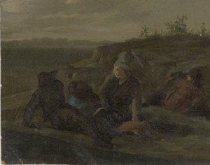 Peasants Resting in a Meadow by Simon Andreas Krausz