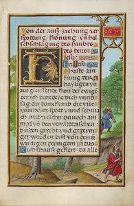 Border with Shimei Throwing Stones at David by Simon Bening