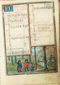 Folio from a miniature Book of Hours, use of Rome, Bruges, 1530-35 by Simon Bening