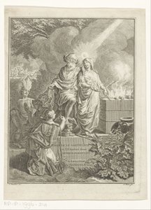 Allegorical Title Page with Patriarch Abraham and Truth (Title Page for: Arnold Hoogvliet, Abraham the Patriarch, in XII Books)