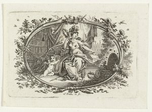 Minerva as Patroness of Education and Arts by Simon Fokke