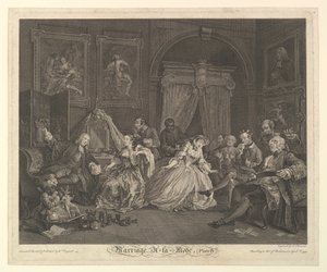 Marriage A-la-Mode, Plate IV, April 1, 1745 by Simon Francois Ravenet