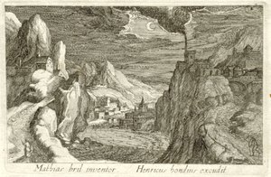 River Landscape by Moonlight by Simon Frisius (attributed to)