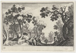 Forest Landscape with Farmers by Simon Frisius