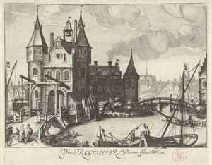 View of the First Regulierspoort in Amsterdam by Simon Frisius